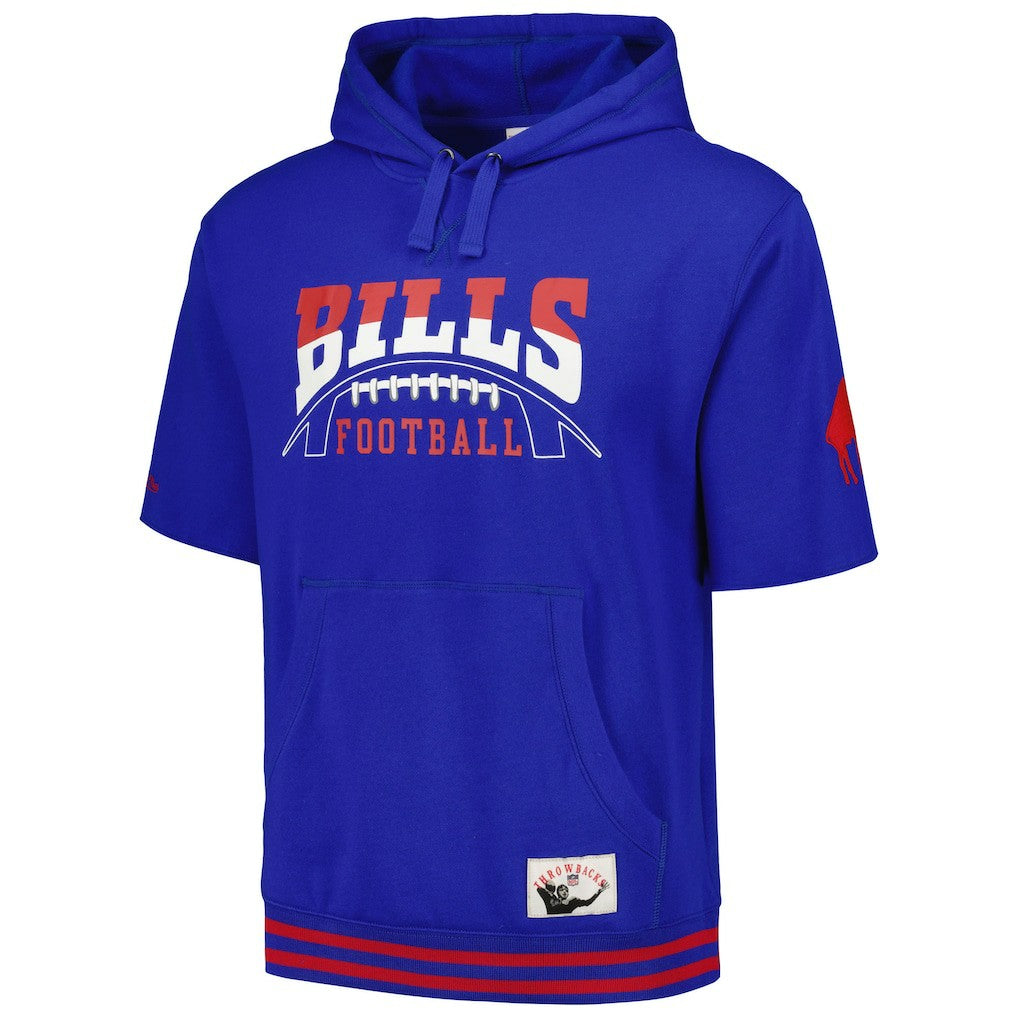 Mitchell & Ness Buffalo Bills Pre-Game Short Sleeve Pullover Hoodie Royal