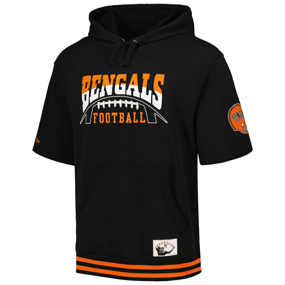 Mitchell & Ness Cincinnati Bengals Pre-Game Short Sleeve Pullover Hoodie Black