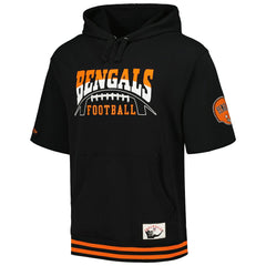 Mitchell & Ness Cincinnati Bengals Pre-Game Short Sleeve Pullover Hoodie Black
