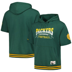Mitchell & Ness Green Bay Packers Pre-Game Short Sleeve Pullover Hoodie Green