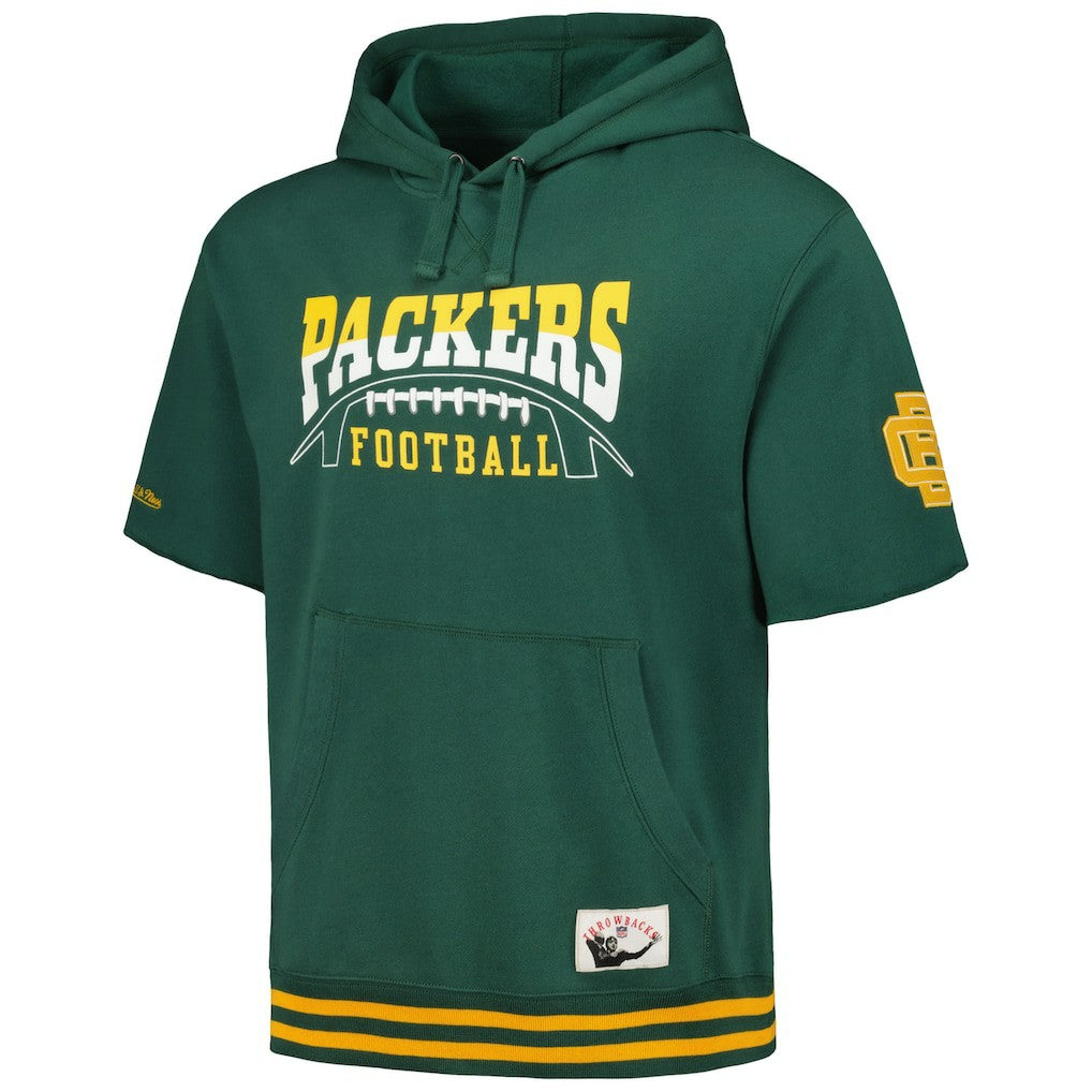 Mitchell & Ness Green Bay Packers Pre-Game Short Sleeve Pullover Hoodie Green