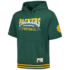 Mitchell & Ness Green Bay Packers Pre-Game Short Sleeve Pullover Hoodie Green