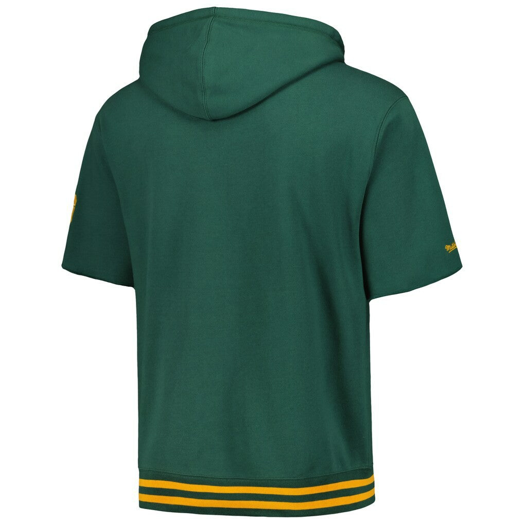 Mitchell & Ness Green Bay Packers Pre-Game Short Sleeve Pullover Hoodie Green