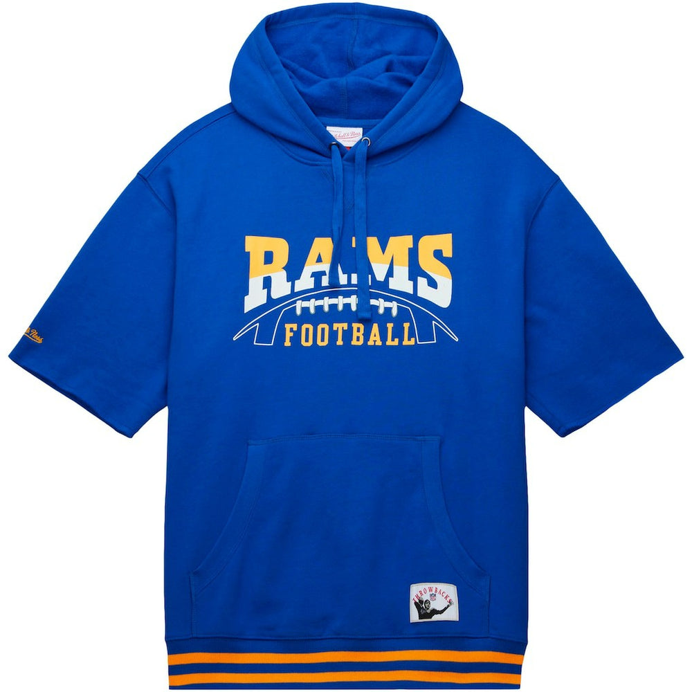 Mitchell & Ness Los Angeles Rams Pre-Game Short Sleeve Pullover Hoodie Royal