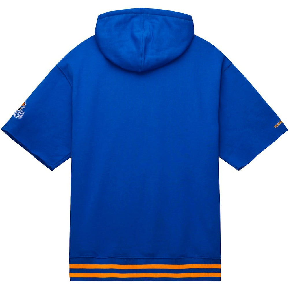 Mitchell & Ness Los Angeles Rams Pre-Game Short Sleeve Pullover Hoodie Royal