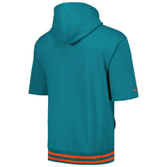 Mitchell & Ness Miami Dolphins Pre-Game Short Sleeve Pullover Hoodie Aqua