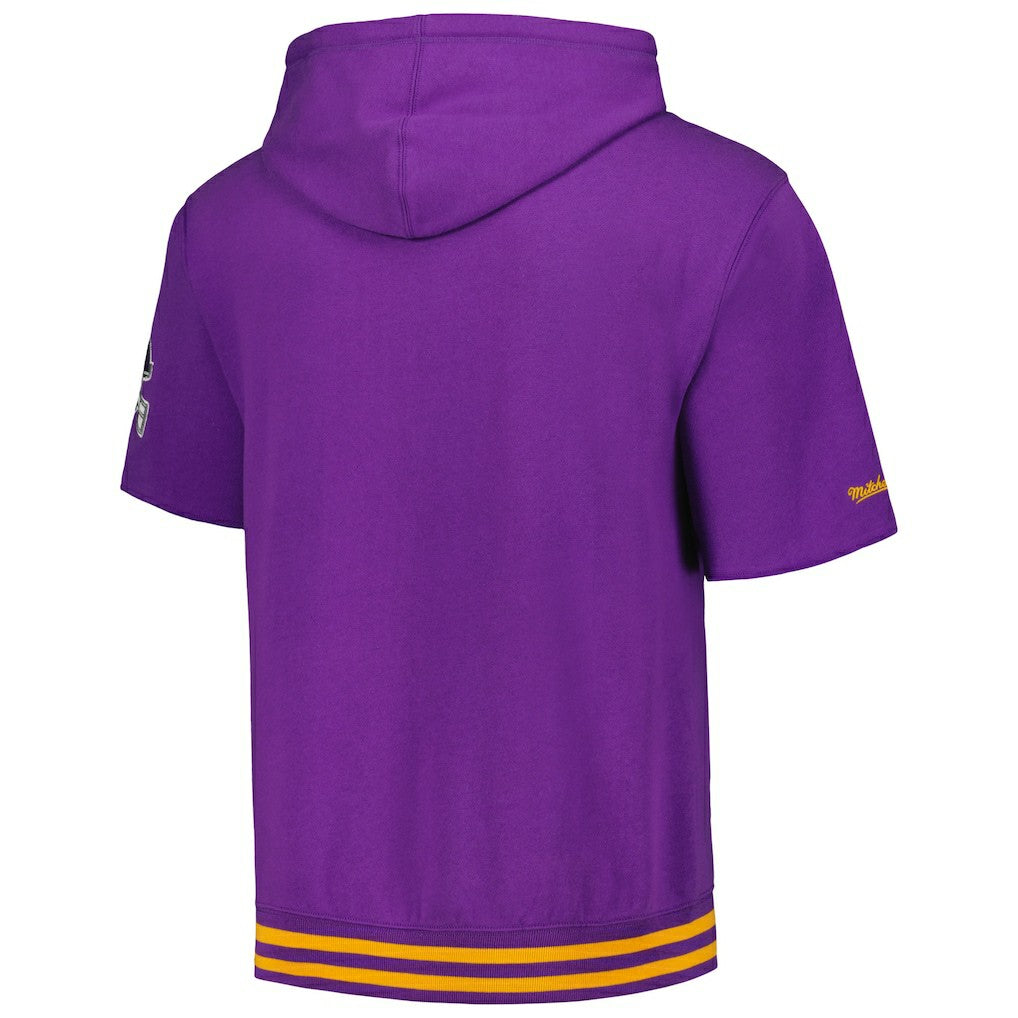 Mitchell & Ness Minnesota Vikings Pre-Game Short Sleeve Pullover Hoodie Purple