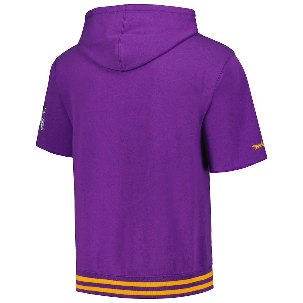 Mitchell & Ness Minnesota Vikings Pre-Game Short Sleeve Pullover Hoodie Purple