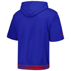 Mitchell & Ness New England Patriots Pre-Game Short Sleeve Pullover Hoodie Royal