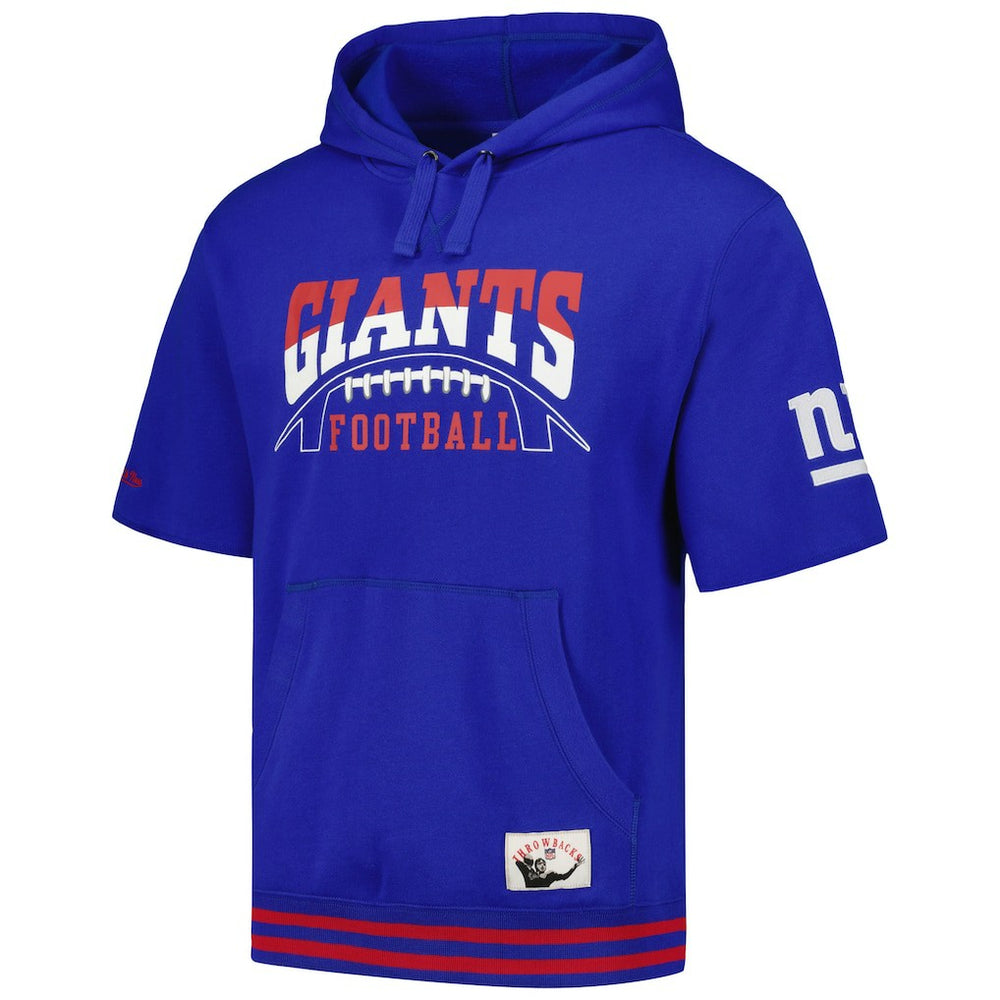 Mitchell & Ness New York Giants Pre-Game Short Sleeve Pullover Hoodie Royal