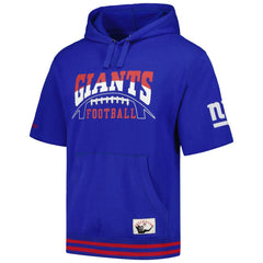 Mitchell & Ness New York Giants Pre-Game Short Sleeve Pullover Hoodie Royal