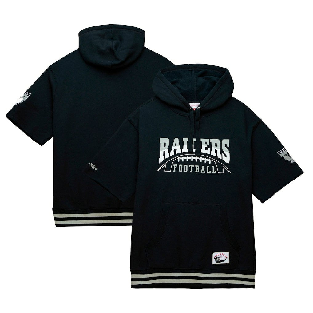 Mitchell & Ness Las Vegas Raiders Pre-Game Short Sleeve Pullover Hoodie Black