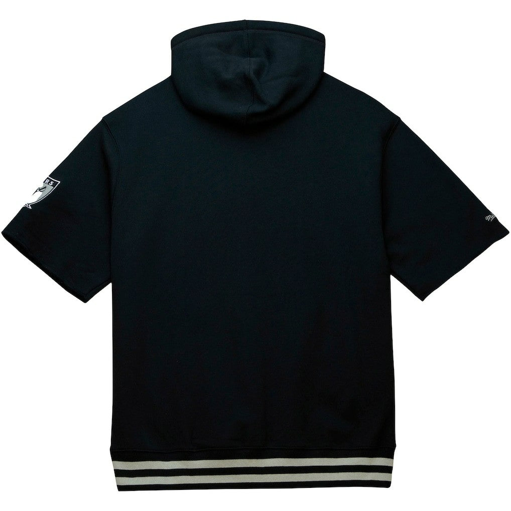 Mitchell & Ness Las Vegas Raiders Pre-Game Short Sleeve Pullover Hoodie Black