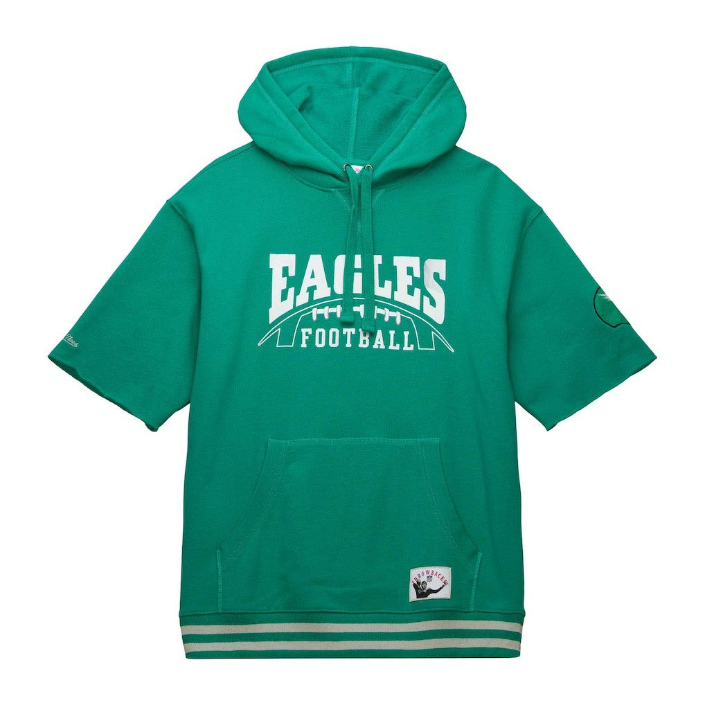 Mitchell & Ness Philadelphia Eagles Pre-Game Short Sleeve Pullover Hoodie Kelly Green