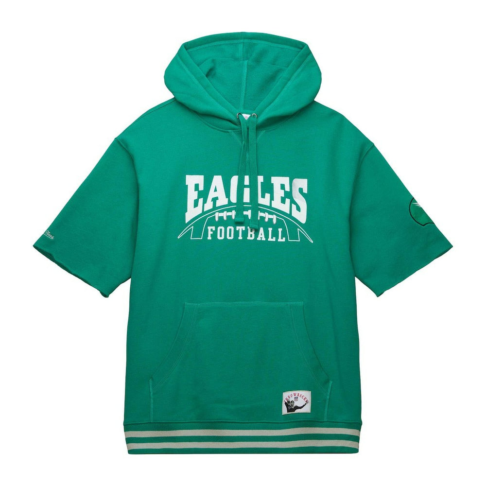 Mitchell & Ness Philadelphia Eagles Pre-Game Short Sleeve Pullover Hoodie Kelly Green