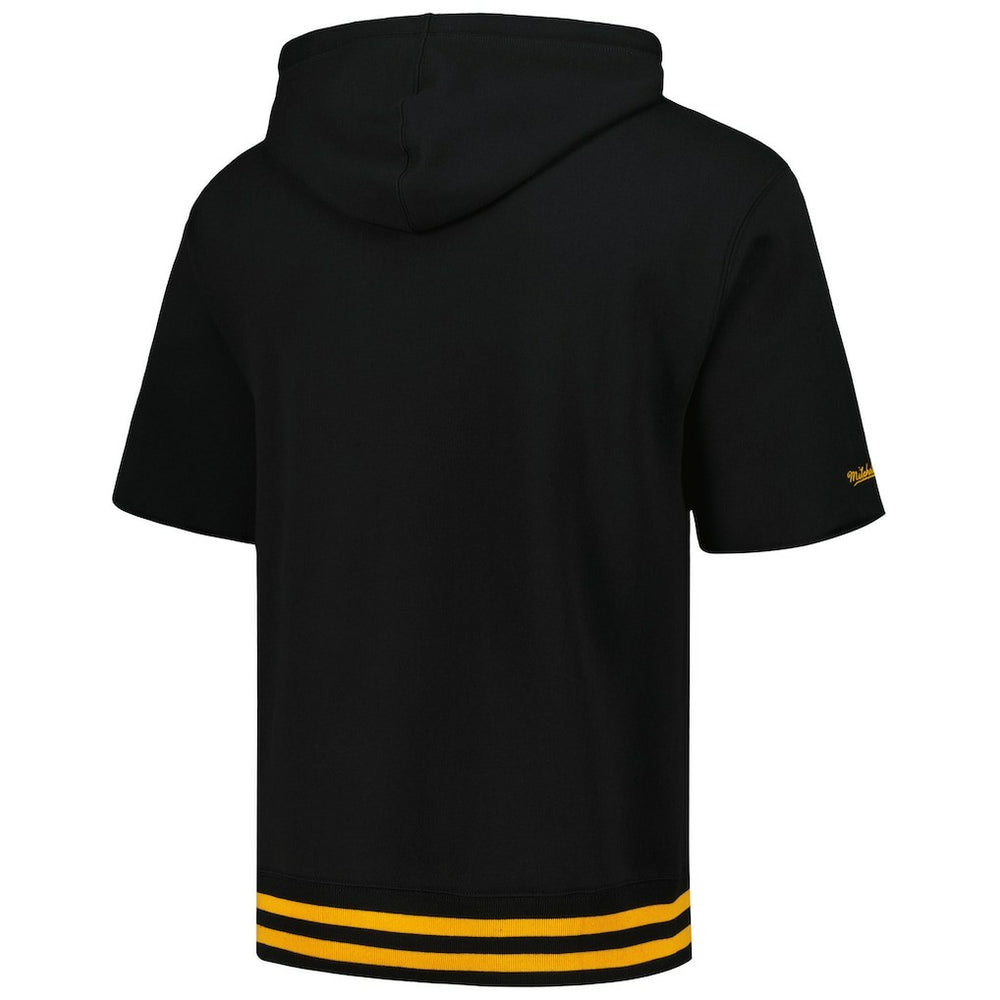 Mitchell & Ness Pittsburgh Steelers Pre-Game Short Sleeve Pullover Hoodie Black