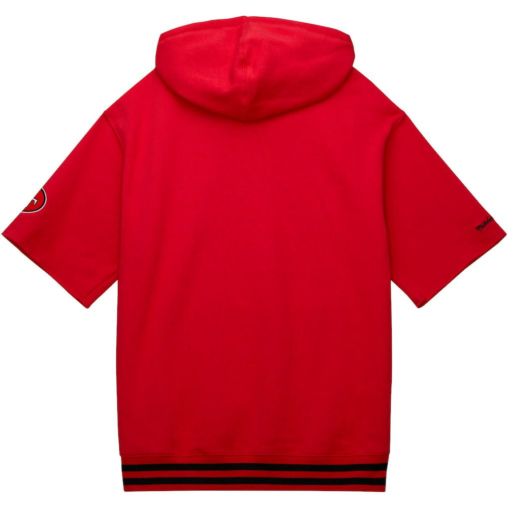 Mitchell & Ness San Francisco 49ers Pre-Game Short Sleeve Pullover Hoodie Scarlet