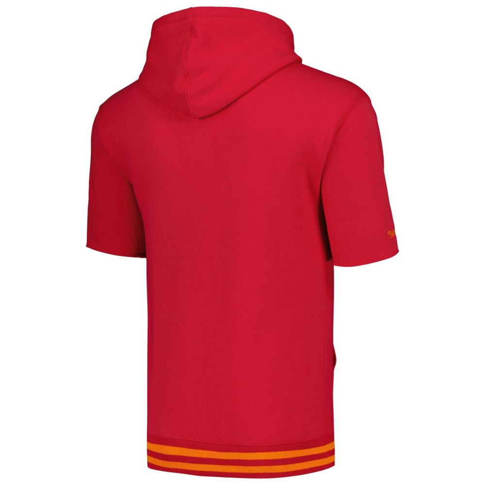 Mitchell & Ness Tampa Bay Buccaneers Pre-Game Short Sleeve Pullover Hoodie Red