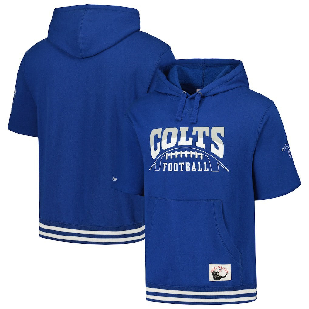 Mitchell & Ness Indianapolis Colts Pre-Game Short Sleeve Pullover Hoodie Royal