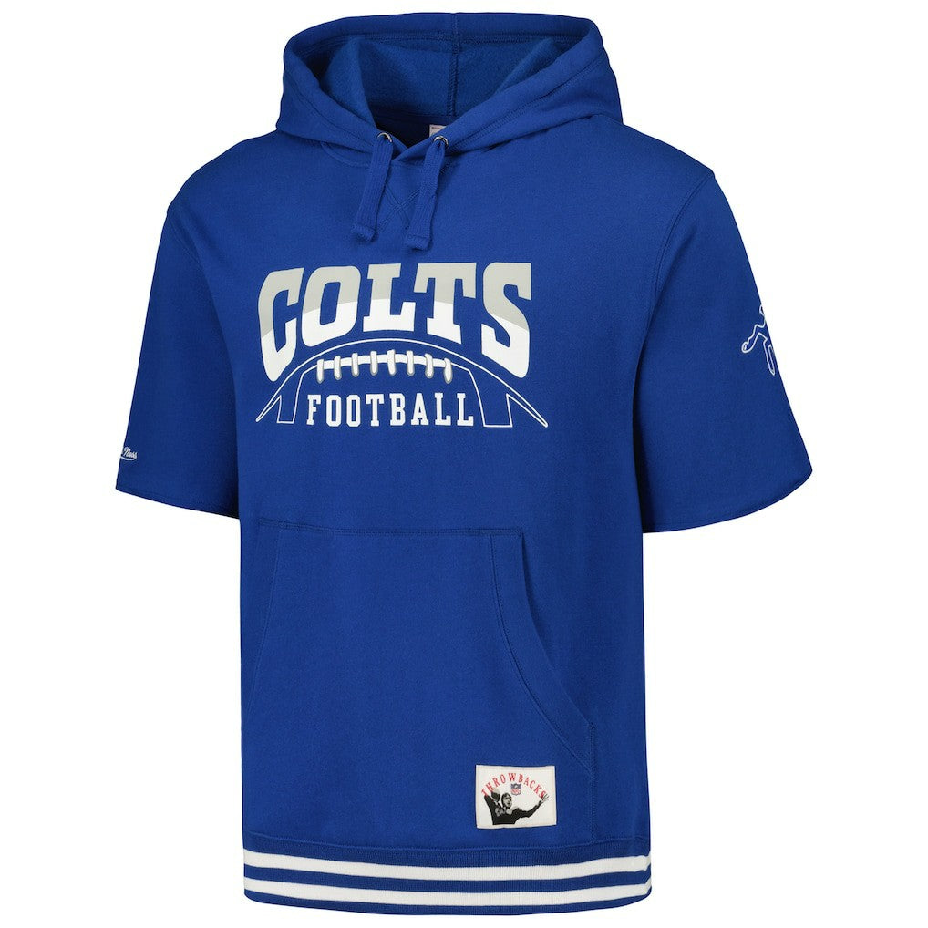 Mitchell & Ness Indianapolis Colts Pre-Game Short Sleeve Pullover Hoodie Royal