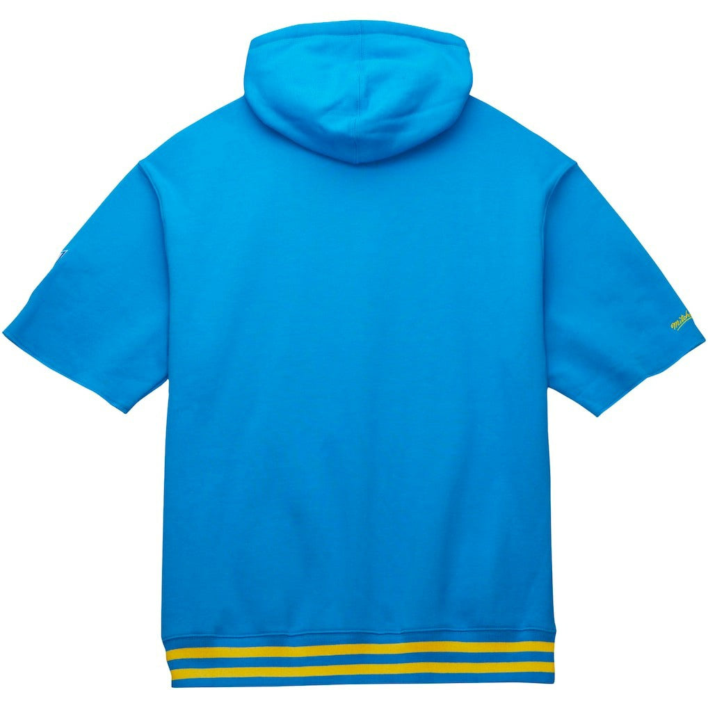 Mitchell & Ness Los Angeles Chargers Pre-Game Short Sleeve Pullover Hoodie Powder Blue