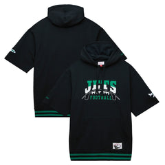Mitchell & Ness New York Jets Pre-Game Short Sleeve Pullover Hoodie Black