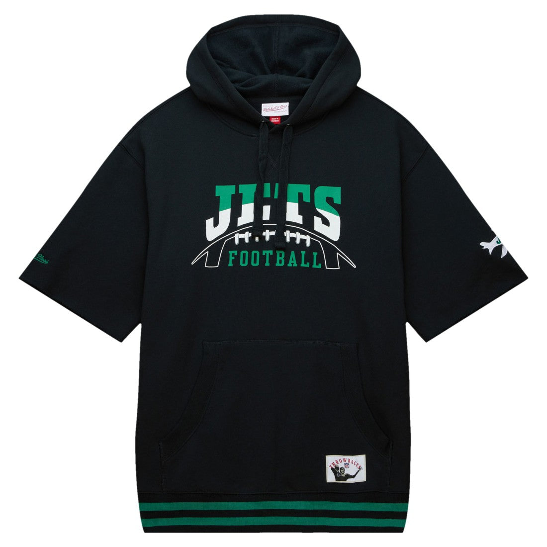 Mitchell & Ness New York Jets Pre-Game Short Sleeve Pullover Hoodie Black