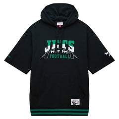 Mitchell & Ness New York Jets Pre-Game Short Sleeve Pullover Hoodie Black