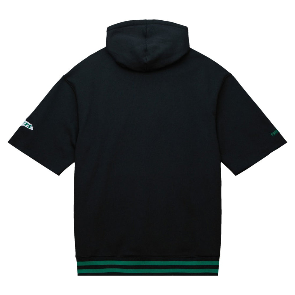 Mitchell & Ness New York Jets Pre-Game Short Sleeve Pullover Hoodie Black