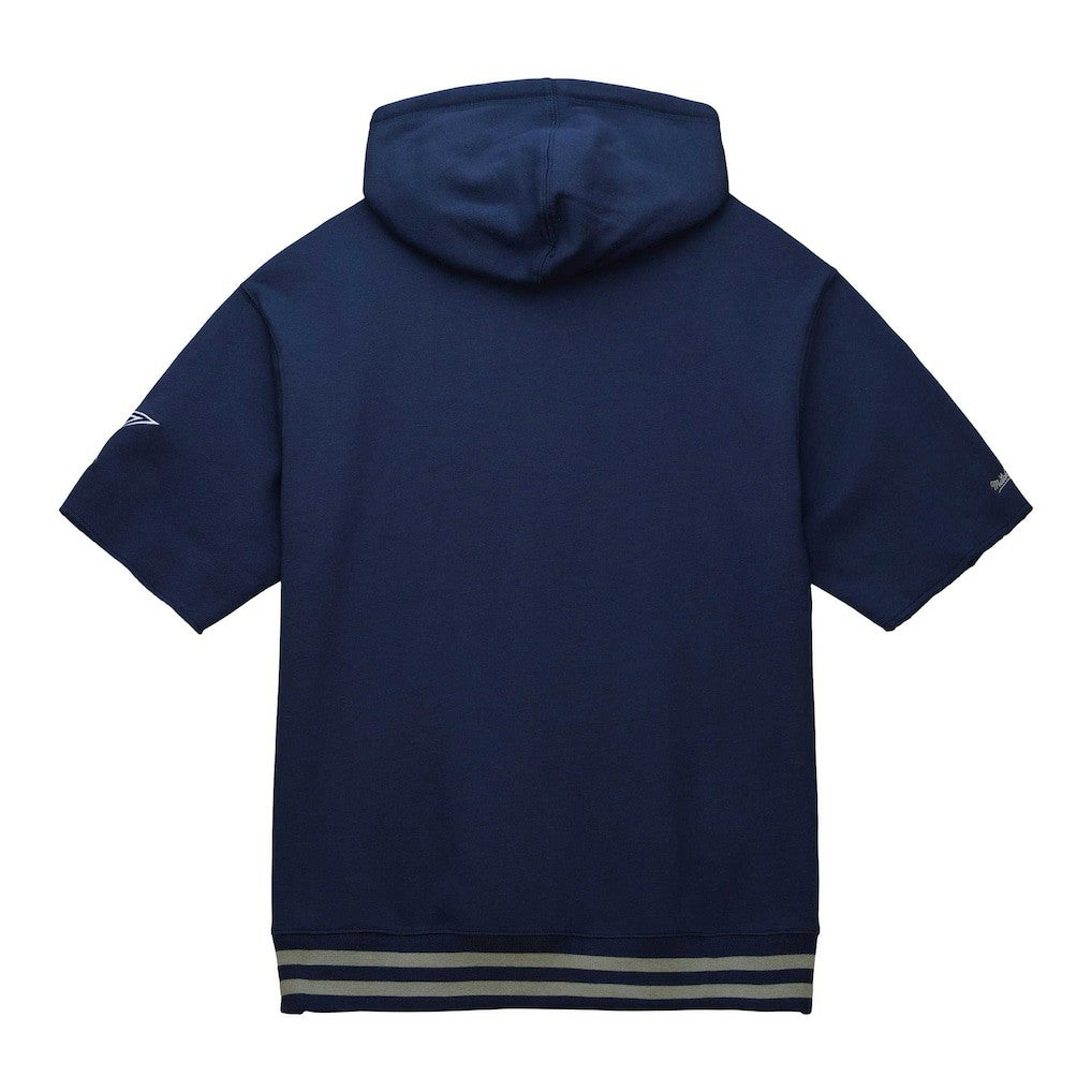 Mitchell & Ness Dallas Cowboys Pre-Game Short Sleeve Pullover Hoodie Navy