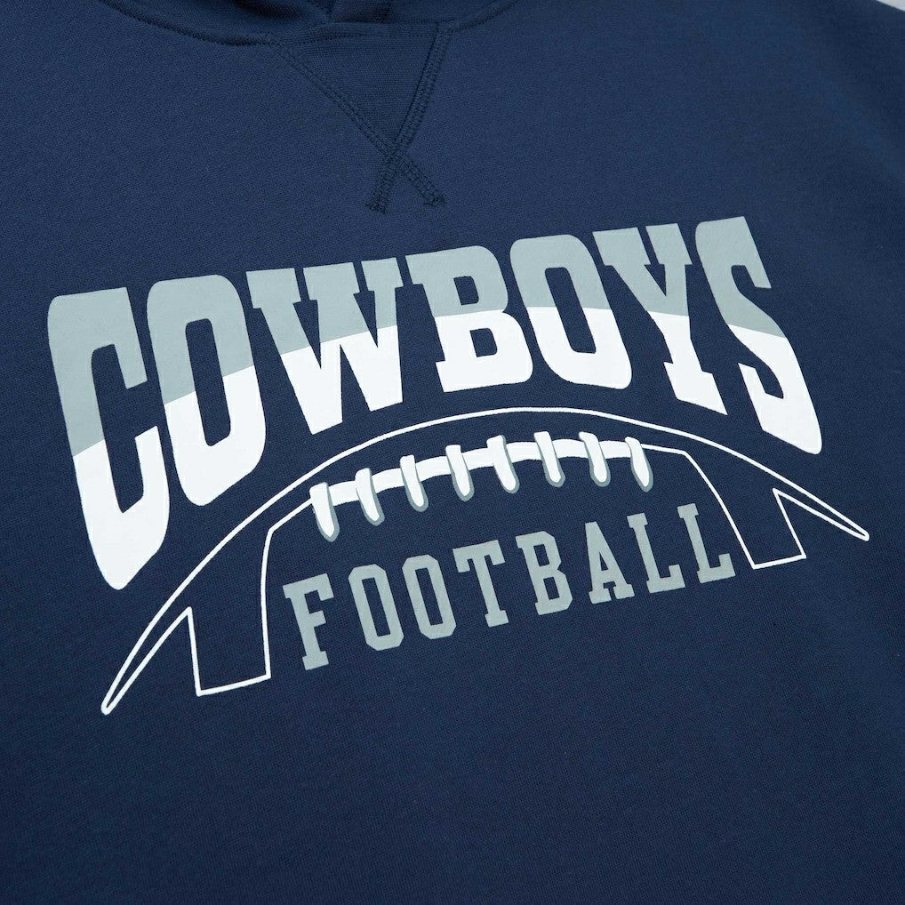 Mitchell & Ness Dallas Cowboys Pre-Game Short Sleeve Pullover Hoodie Navy