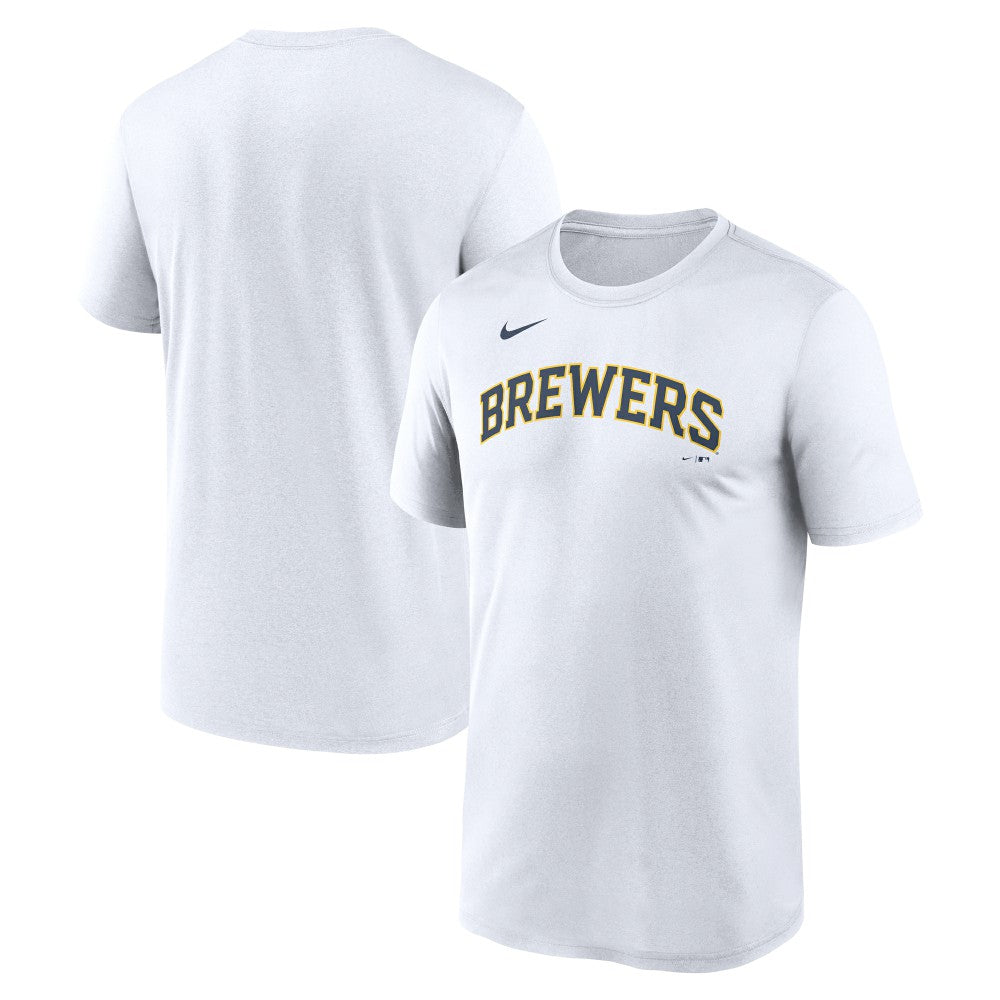 Milwaukee Brewers Nike New Legend Wordmark Dri-FIT T-Shirt - White - Nike Discount