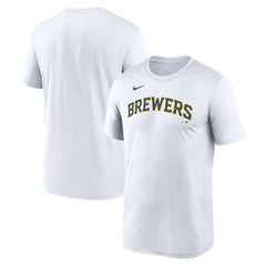 Milwaukee Brewers Nike New Legend Wordmark Dri-FIT T-Shirt - White - Nike Discount