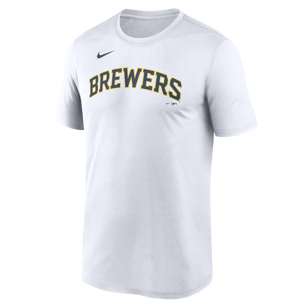 Milwaukee Brewers Nike New Legend Wordmark Dri-FIT T-Shirt - White - Nike Discount