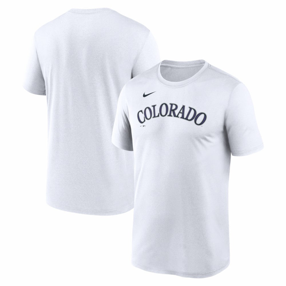 Colorado Rockies Nike New Legend Wordmark Dri-FIT T-Shirt - White - Nike Lifestyle