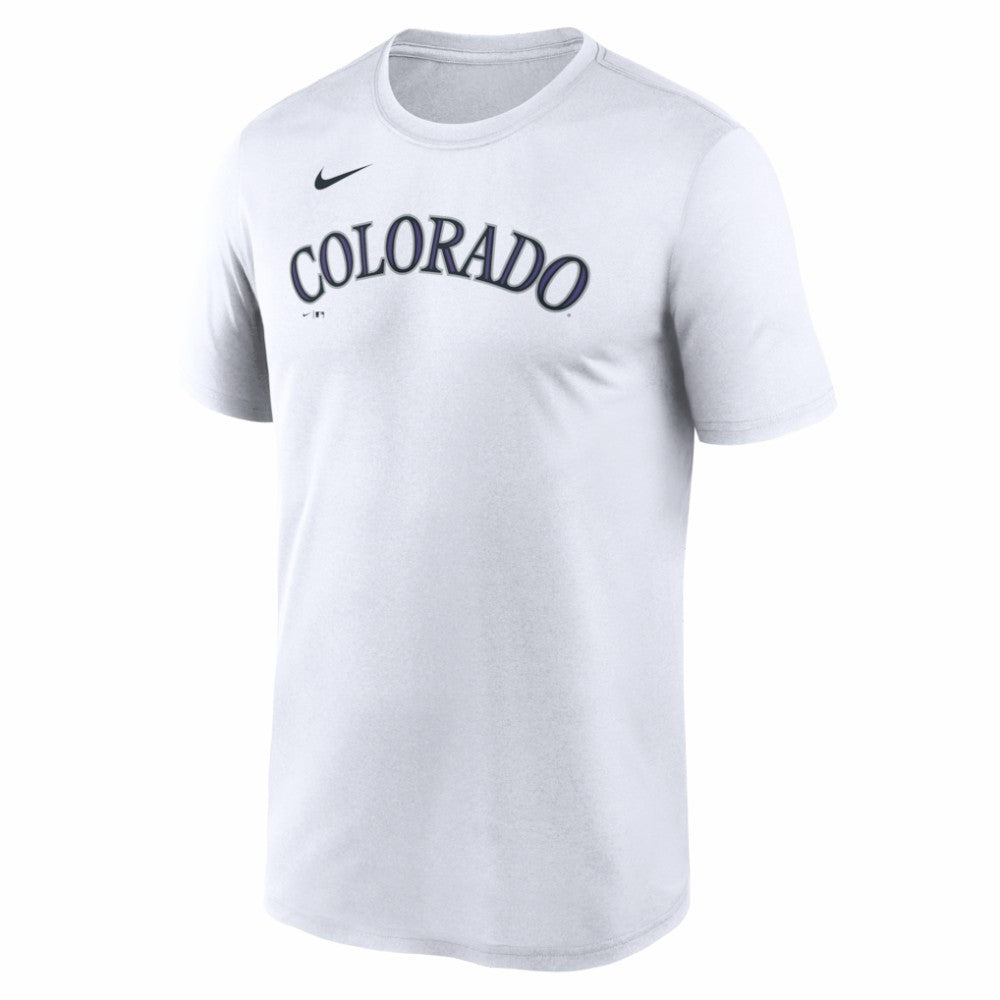 Colorado Rockies Nike New Legend Wordmark Dri-FIT T-Shirt - White - Nike Lifestyle