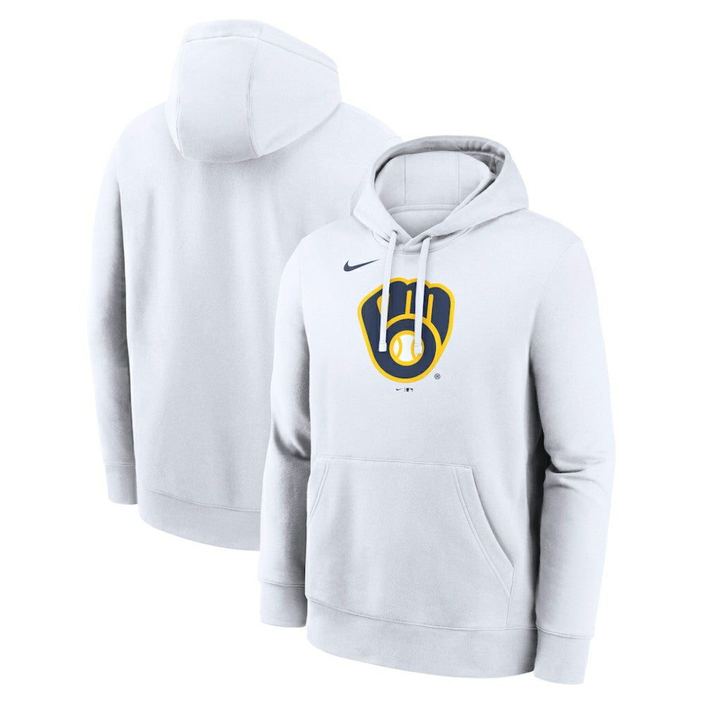 Milwaukee Brewers Nike Logo Club Hoodie - White - Nike Sale