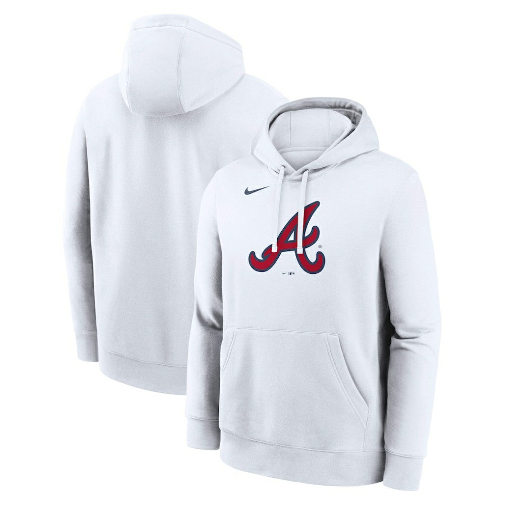 Atlanta Braves Nike Logo Club Hoodie - White - Nike Discount