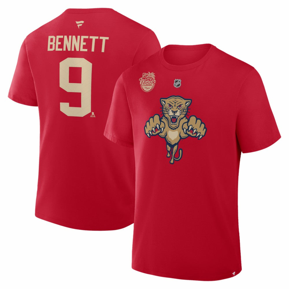 Sam Bennett Florida Panthers Fanatics 2026 NHL Winter Classic Authentic Stack Name & Number T-Shirt - Red - NHL 2001783840