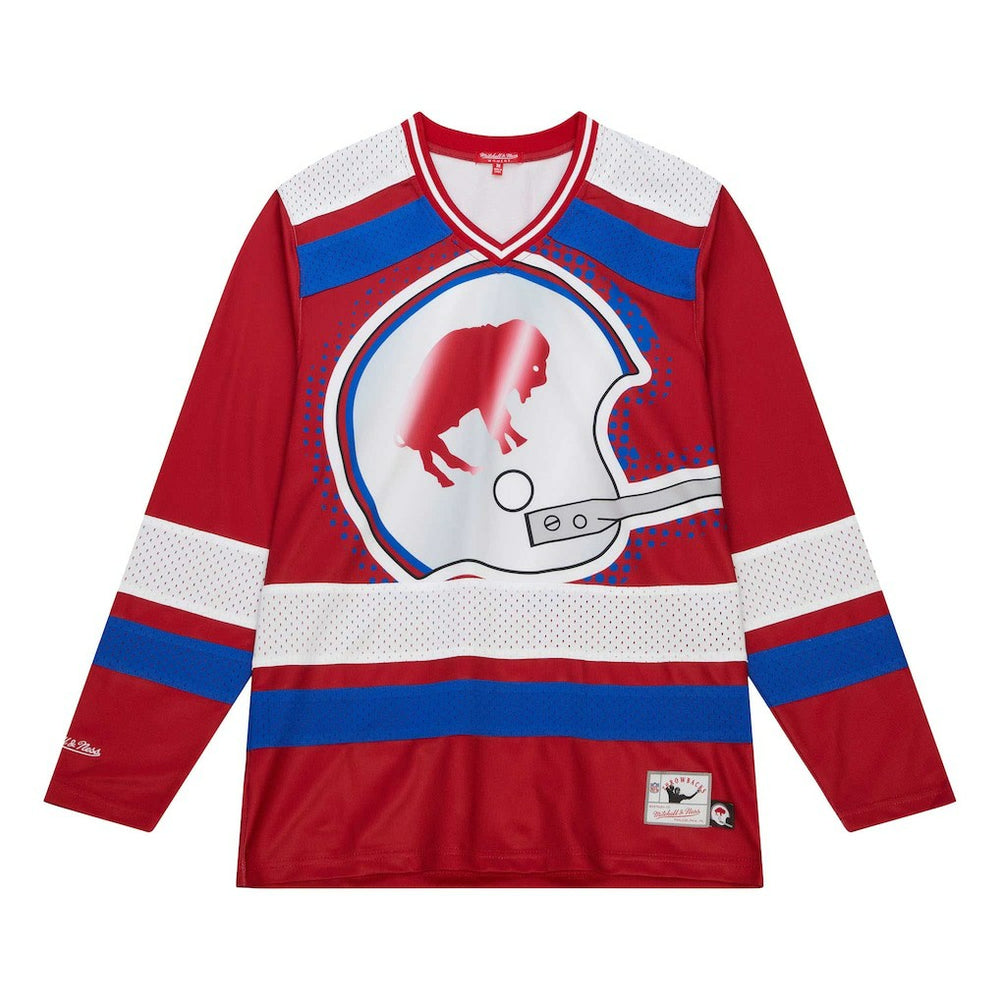 Mitchell & Ness Buffalo Bills Women's Big Face 7.0 Long Sleeve Jersey T-Shirt Red