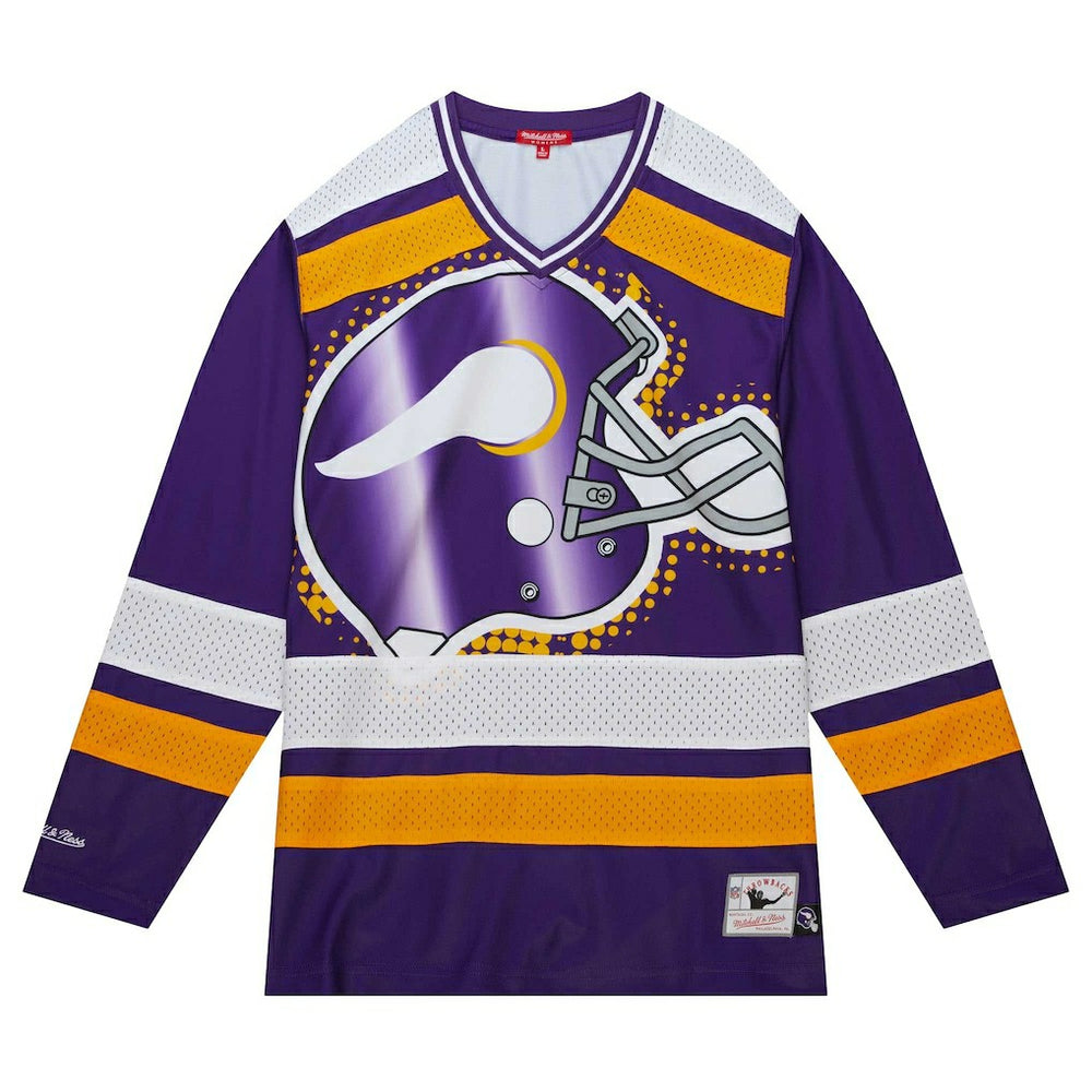 Mitchell & Ness Minnesota Vikings Women's Big Face 7.0 Long Sleeve Jersey T-Shirt Purple