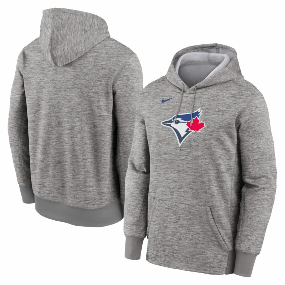 Toronto Blue Jays Nike Primary Logo Therma Hoodie - Heather Gray - Nike on Sale