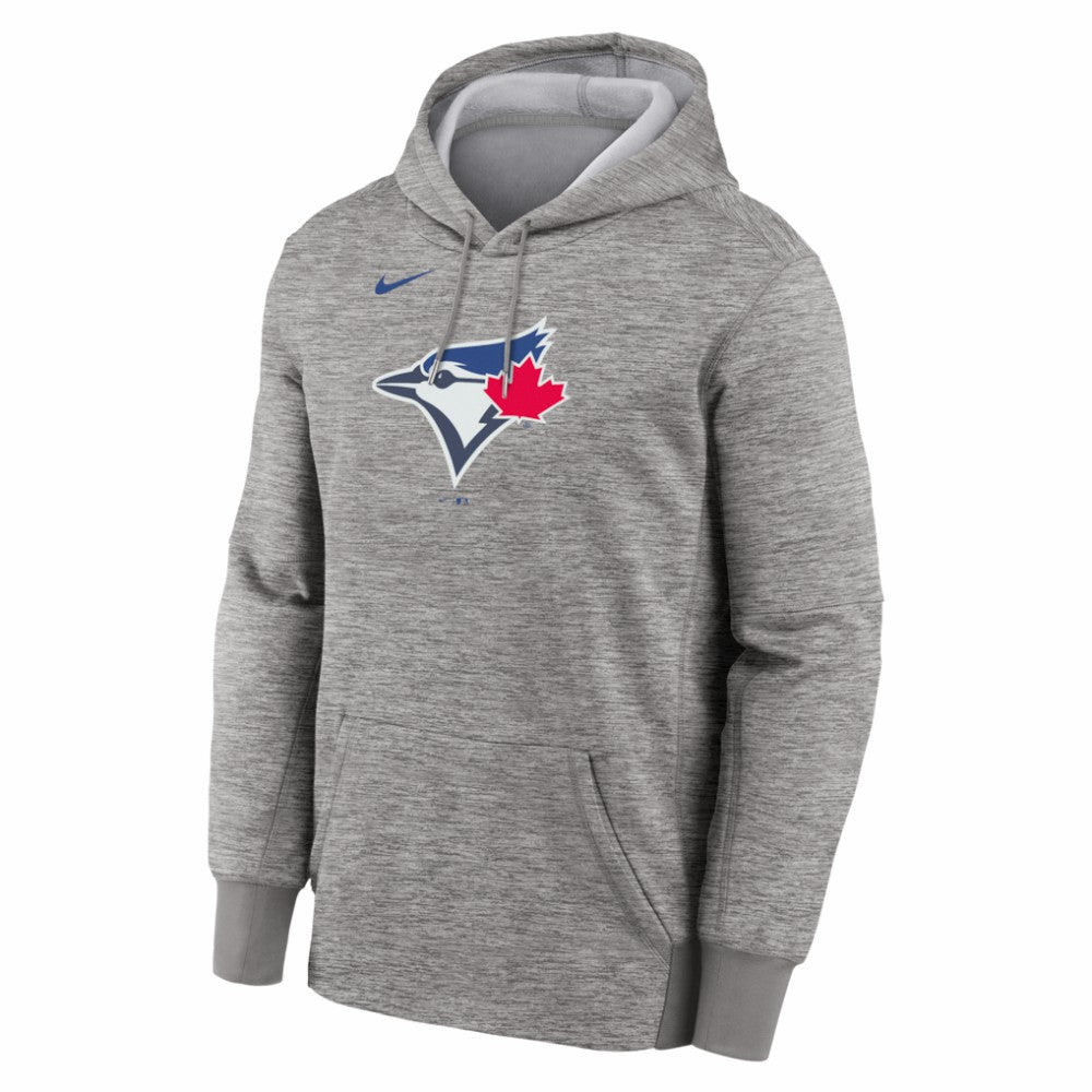 Toronto Blue Jays Nike Primary Logo Therma Hoodie - Heather Gray - Nike on Sale