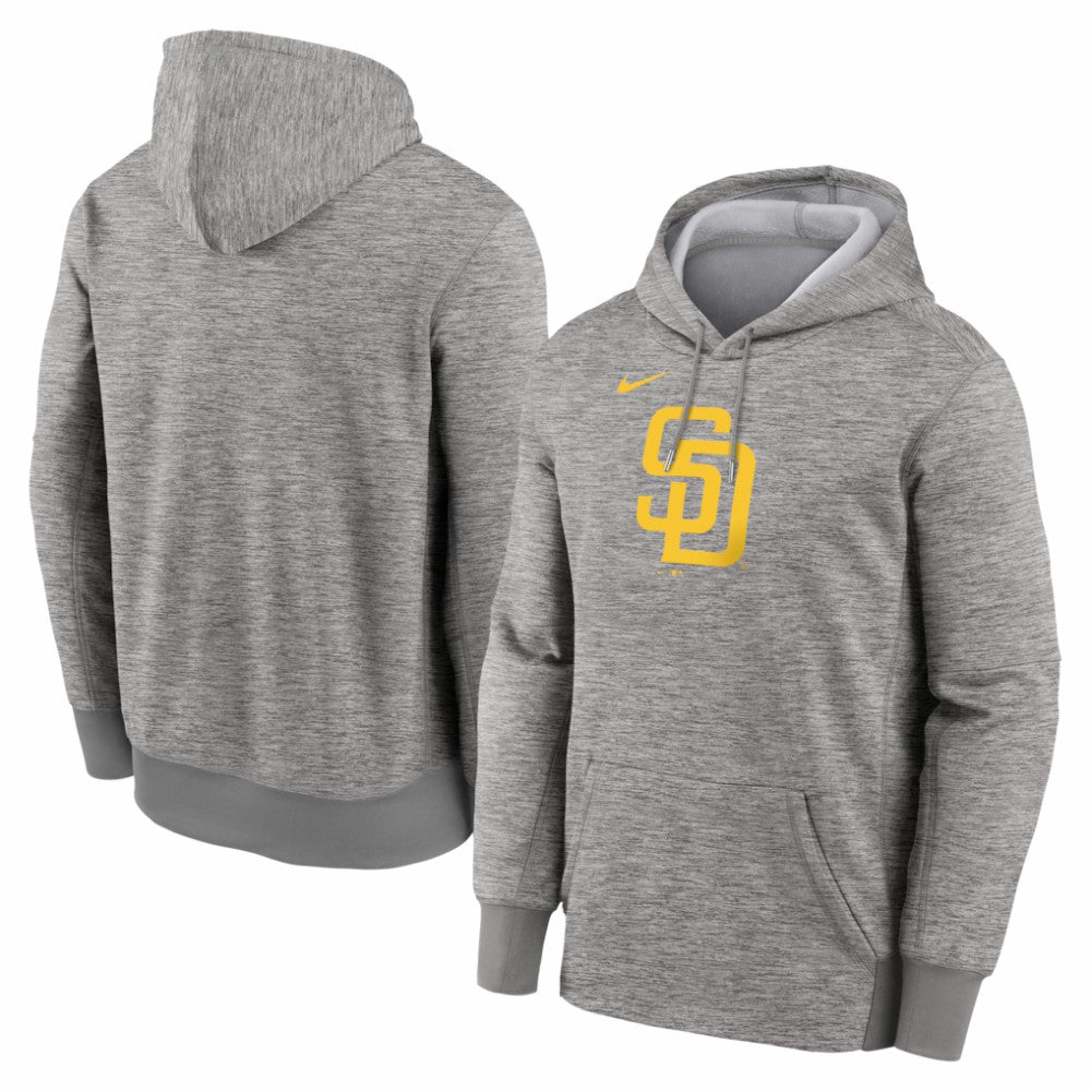 San Diego Padres Nike Primary Logo Therma Hoodie - Heather Gray - Nike Lifestyle