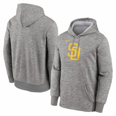 San Diego Padres Nike Primary Logo Therma Hoodie - Heather Gray - Nike Lifestyle