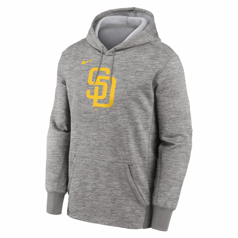 San Diego Padres Nike Primary Logo Therma Hoodie - Heather Gray - Nike Lifestyle