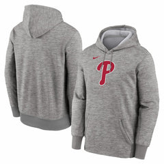 Philadelphia Phillies Nike Primary Logo Therma Hoodie - Heather Gray - Nike Lifestyle