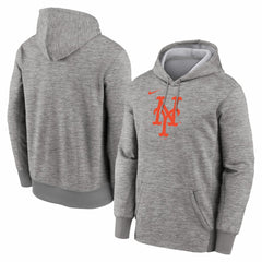 New York Mets Nike Primary Logo Therma Hoodie - Heather Gray - Nike Discount