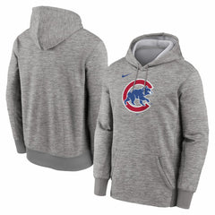 Chicago Cubs Nike Primary Logo Therma Hoodie - Heather Gray - Nike Online