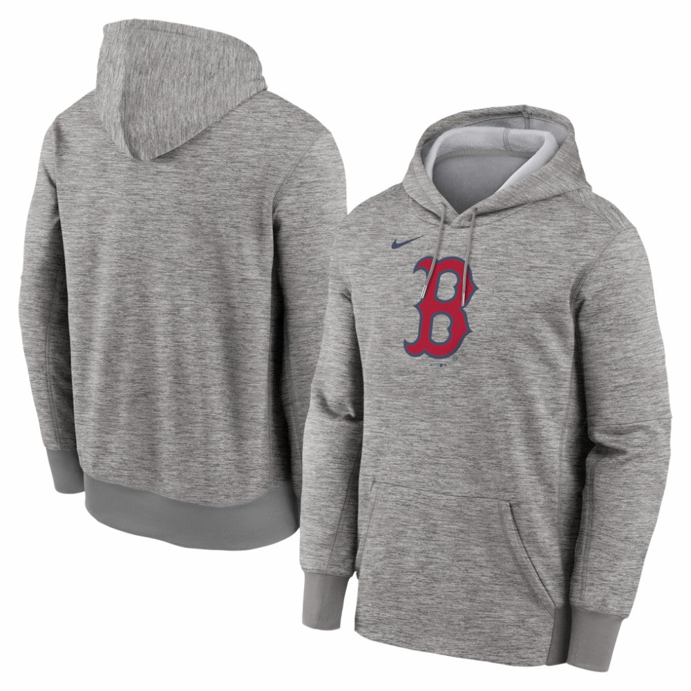 Boston Red Sox Nike Primary Logo Therma Hoodie - Heather Gray - Nike on Sale